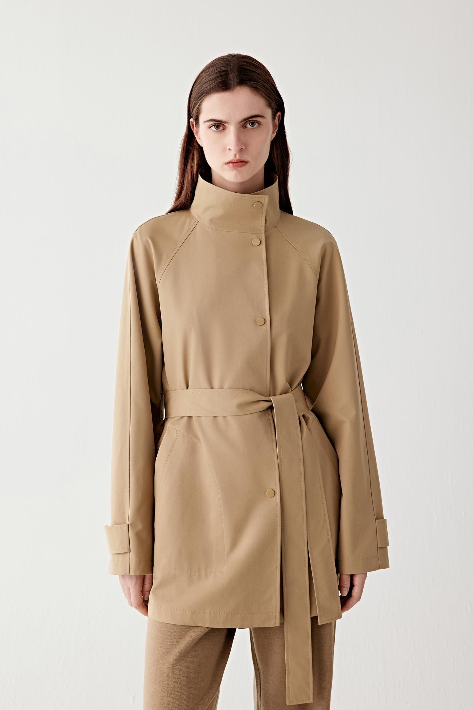 Front view highlighting the fluid drape and clean lines.