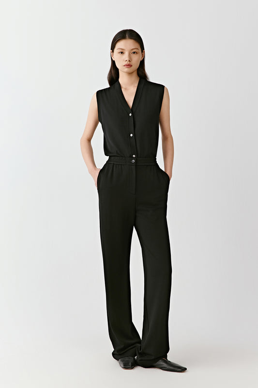 Pantalon en laine peignée