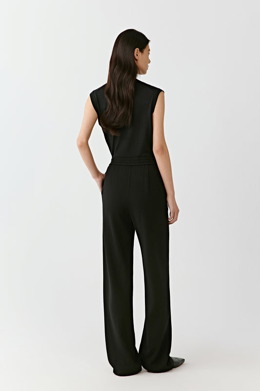 Pantalon en laine peignée