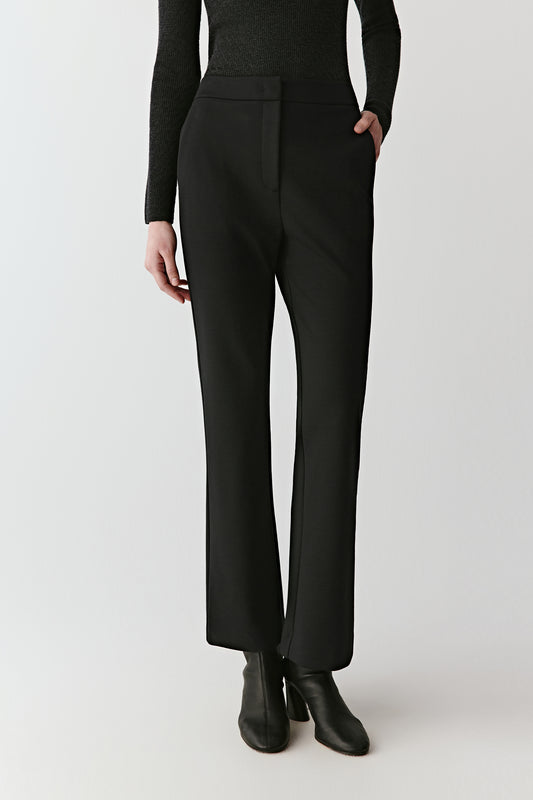 Flared Trousers in Stretch Combed Wool