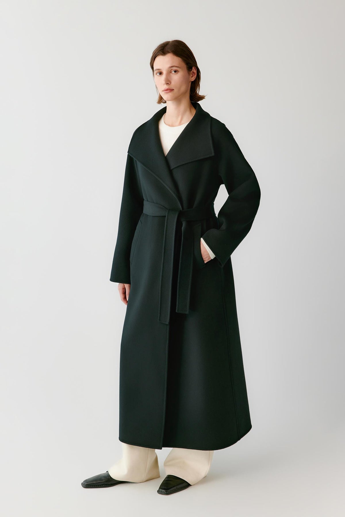 Manteau long en laine
