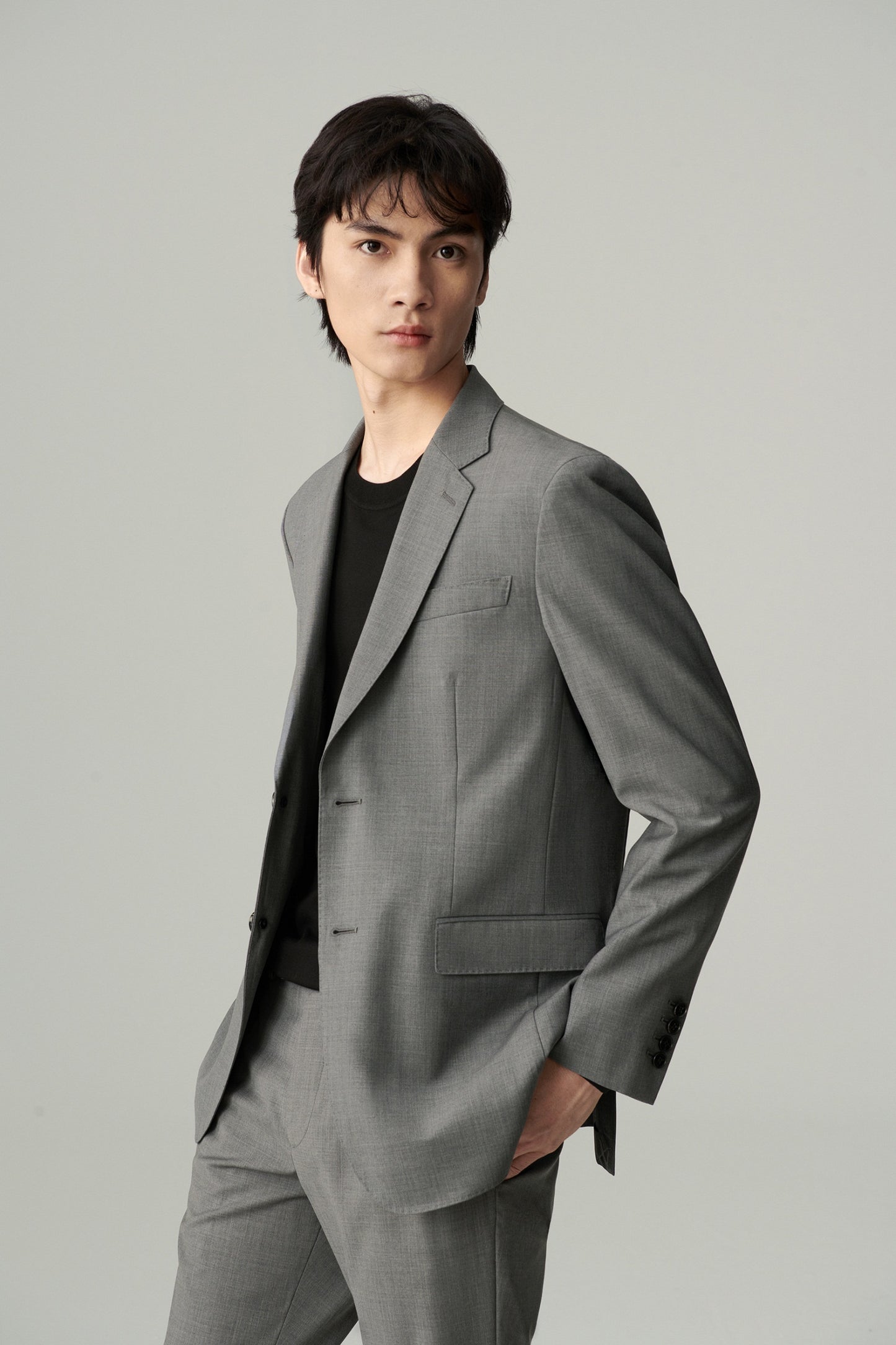 Veste droite en laine