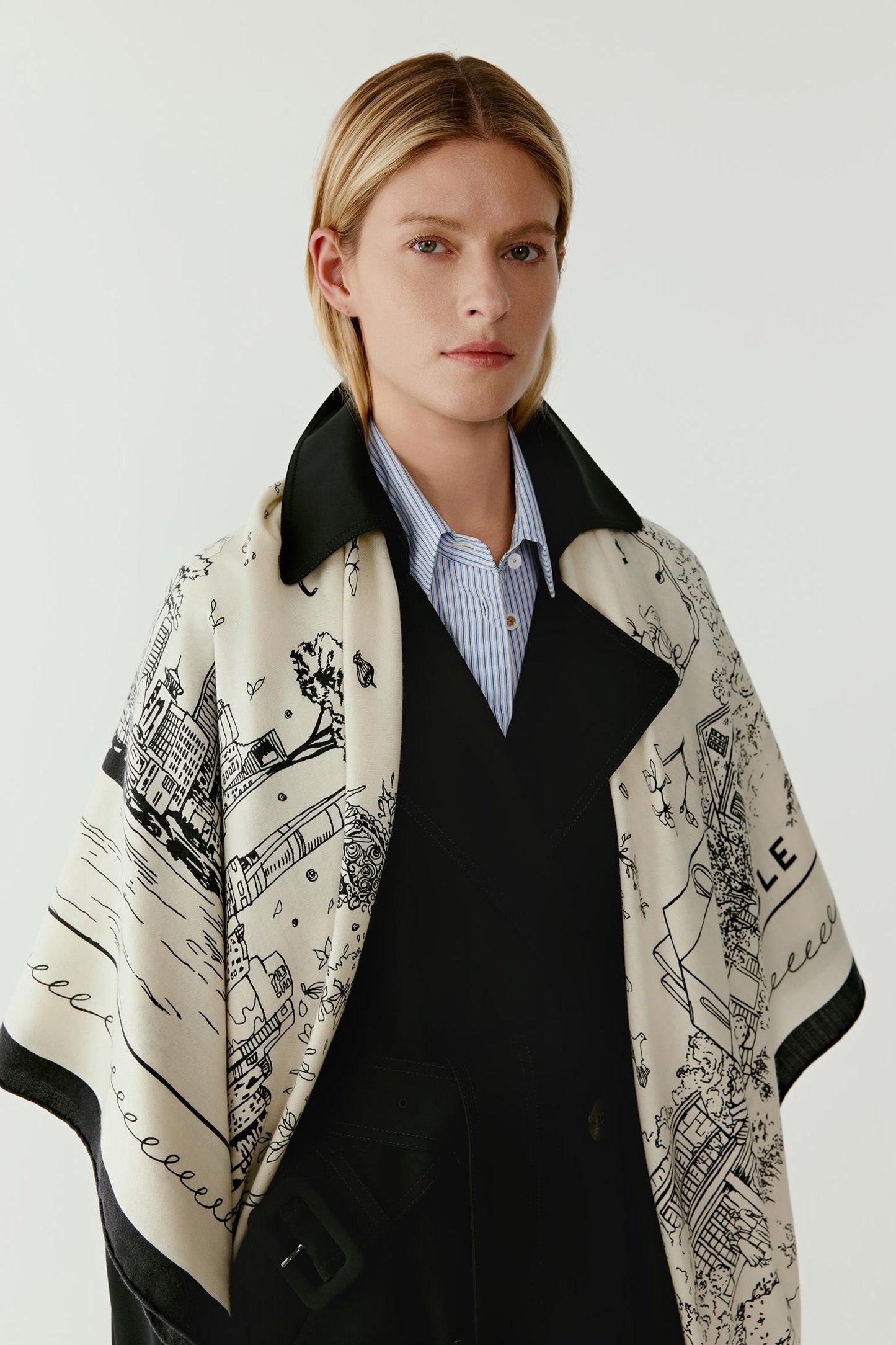 Foulard en cachemire et soie imprimé