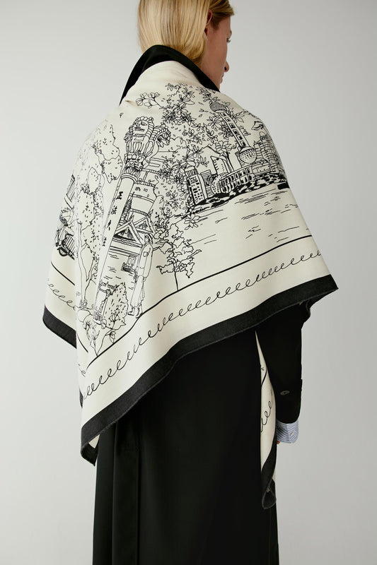 Foulard en cachemire et soie imprimé