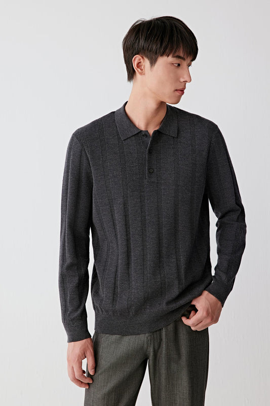 Three-quarter view highlighting the fine knit and fluid drape.