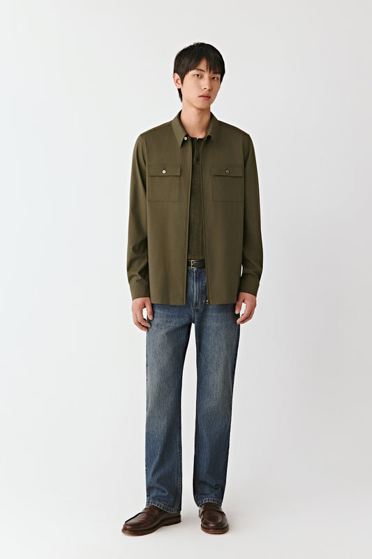 Wool Silk Zip Jacket