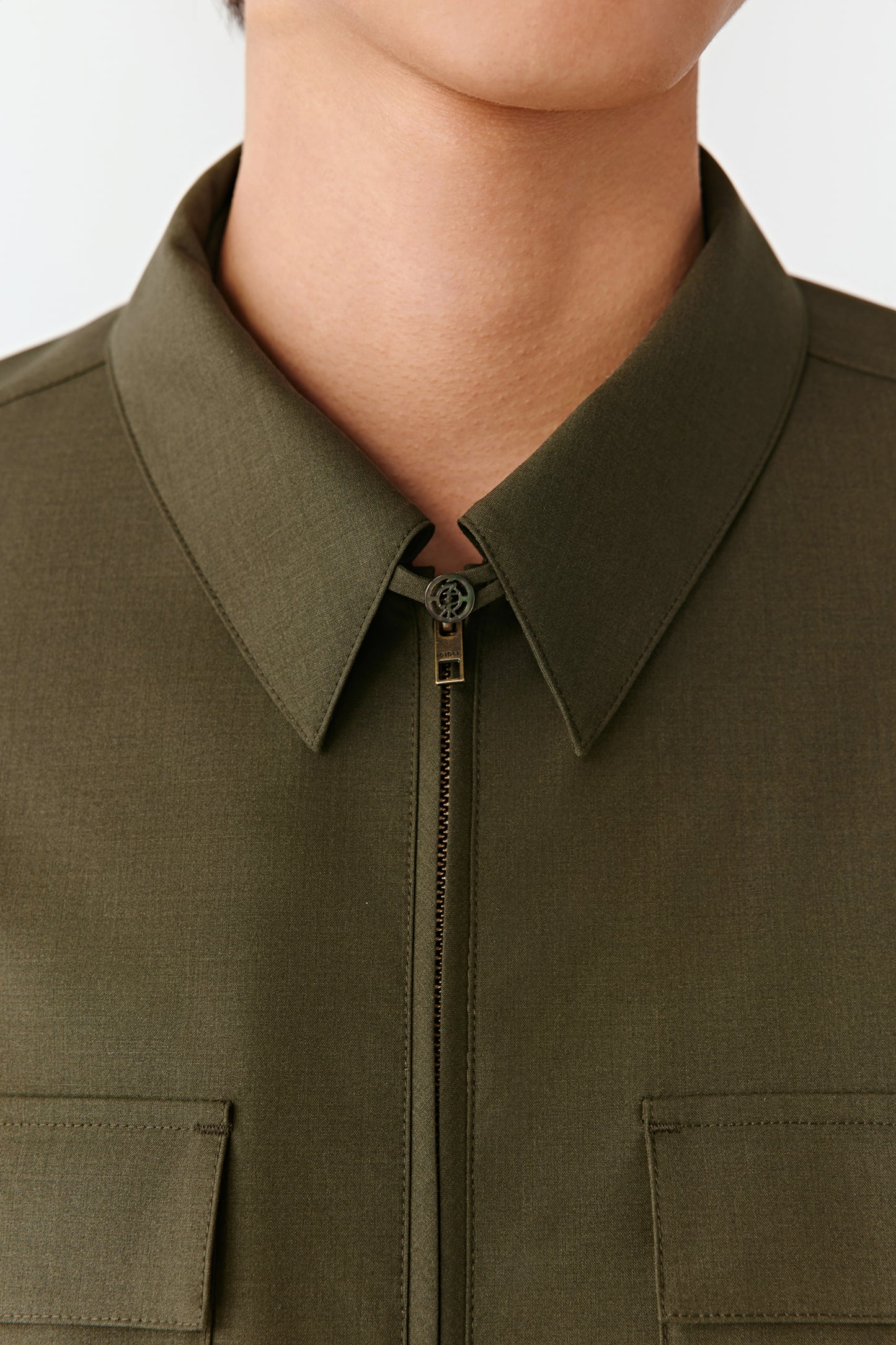 Veste zippée en laine et soie