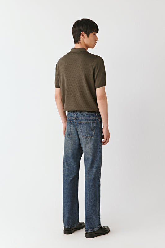Short-sleeved Polo Shirt in Silk Knit