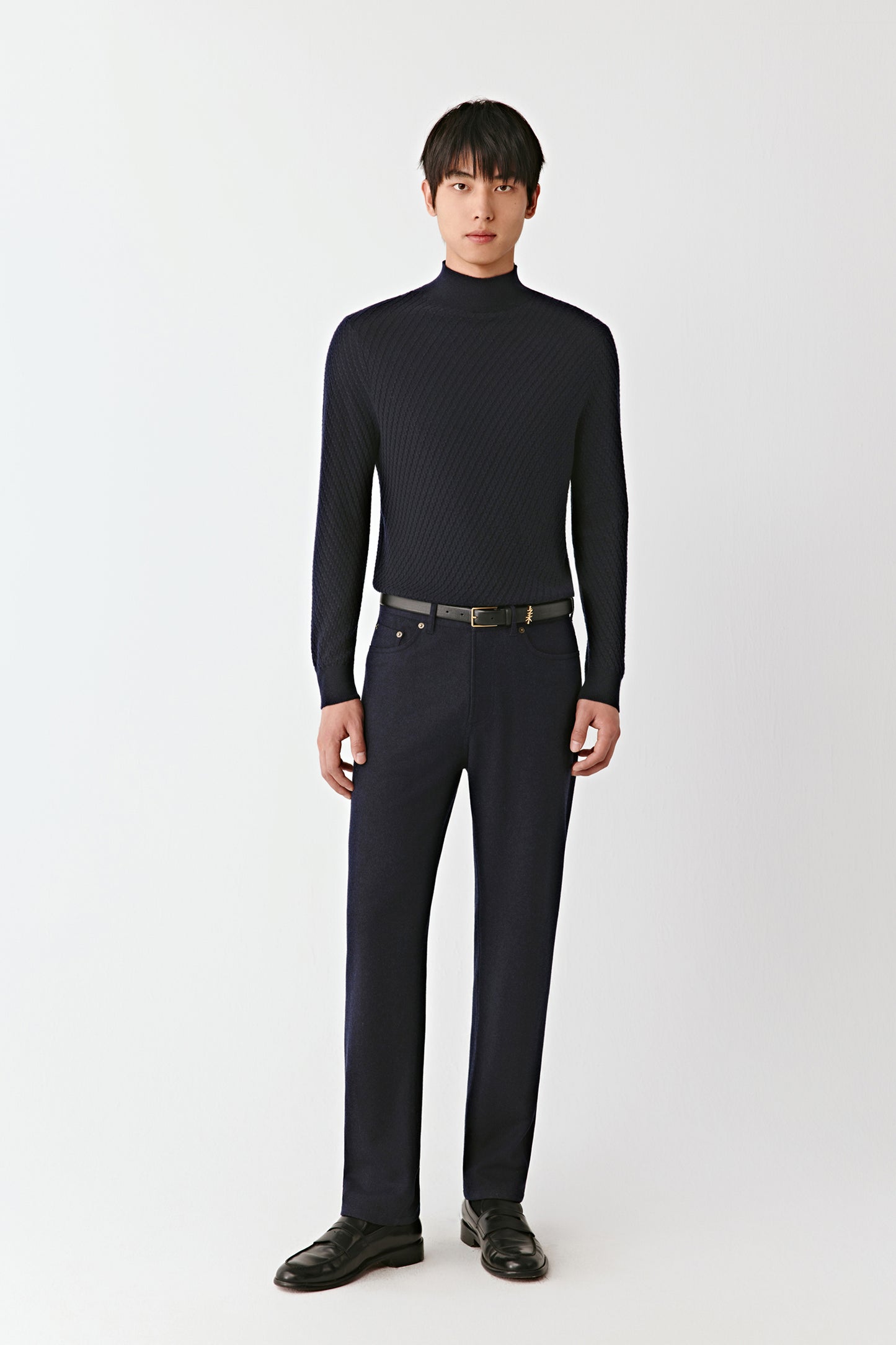 Pull col montant en cachemire