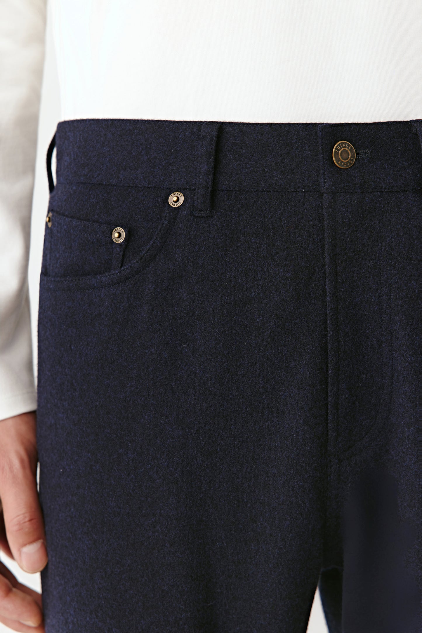 Five-pocket Trousers in Heavy Wool Jersey