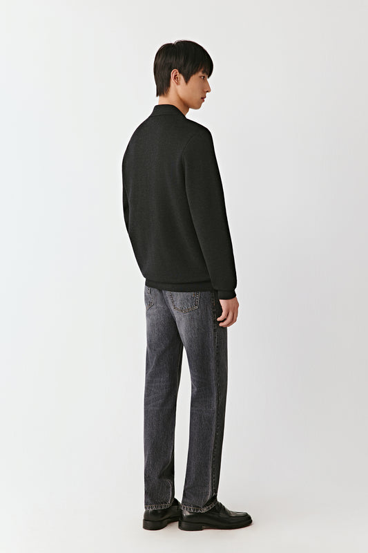 Zip-up Cardigan in Merino Wool