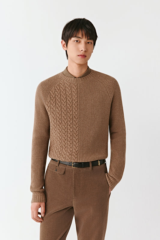 Cable-Knit Wool and Cashmere Pullover