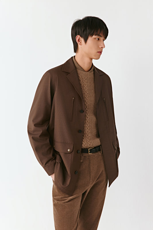 Textured Wool and Silk Jacket
