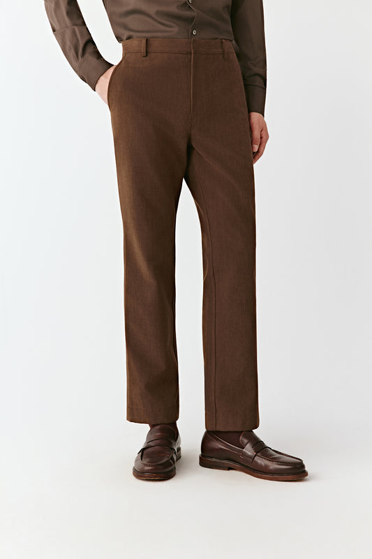 Straight-Leg Trousers in Cotton Twill