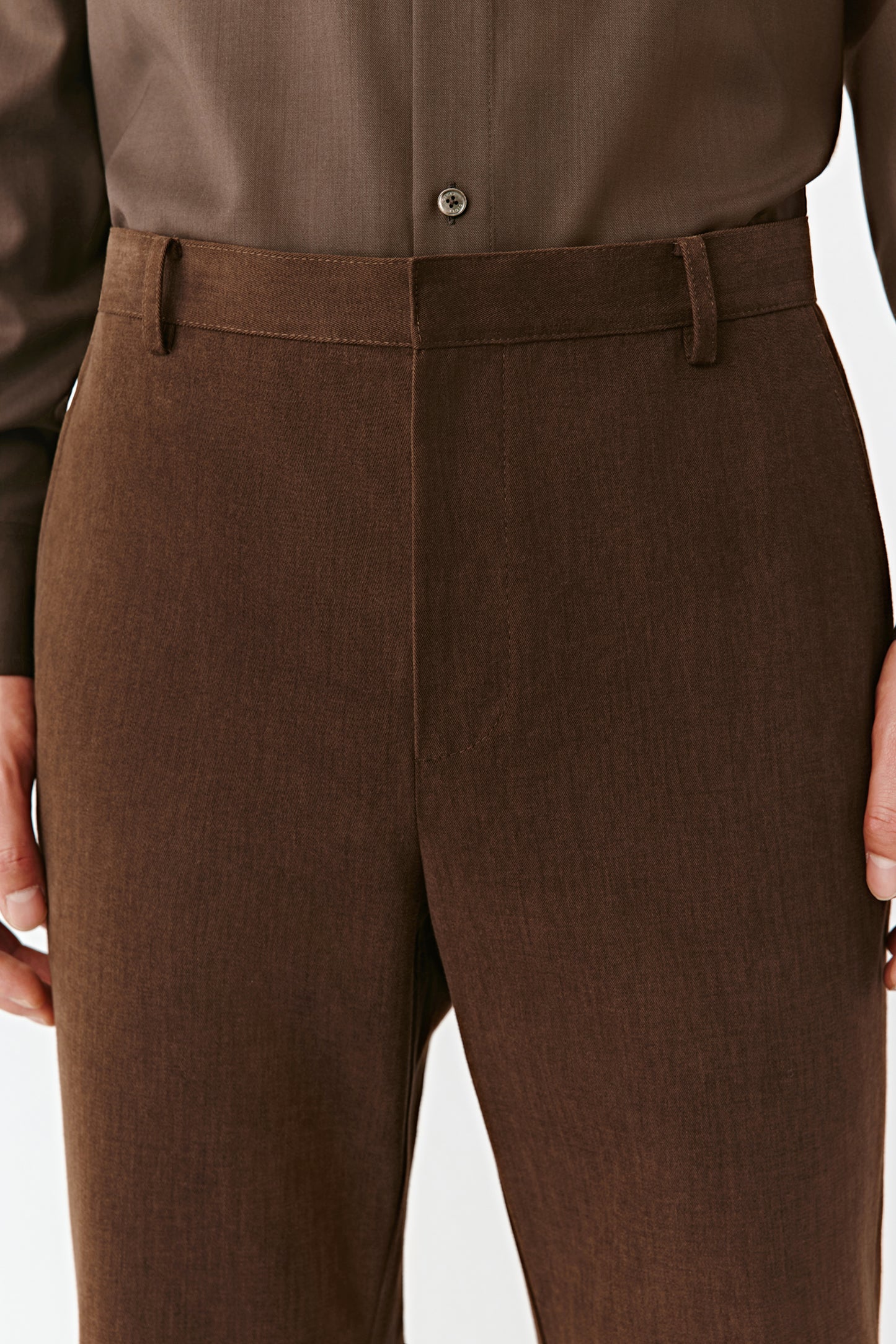 Straight-Leg Trousers in Cotton Twill