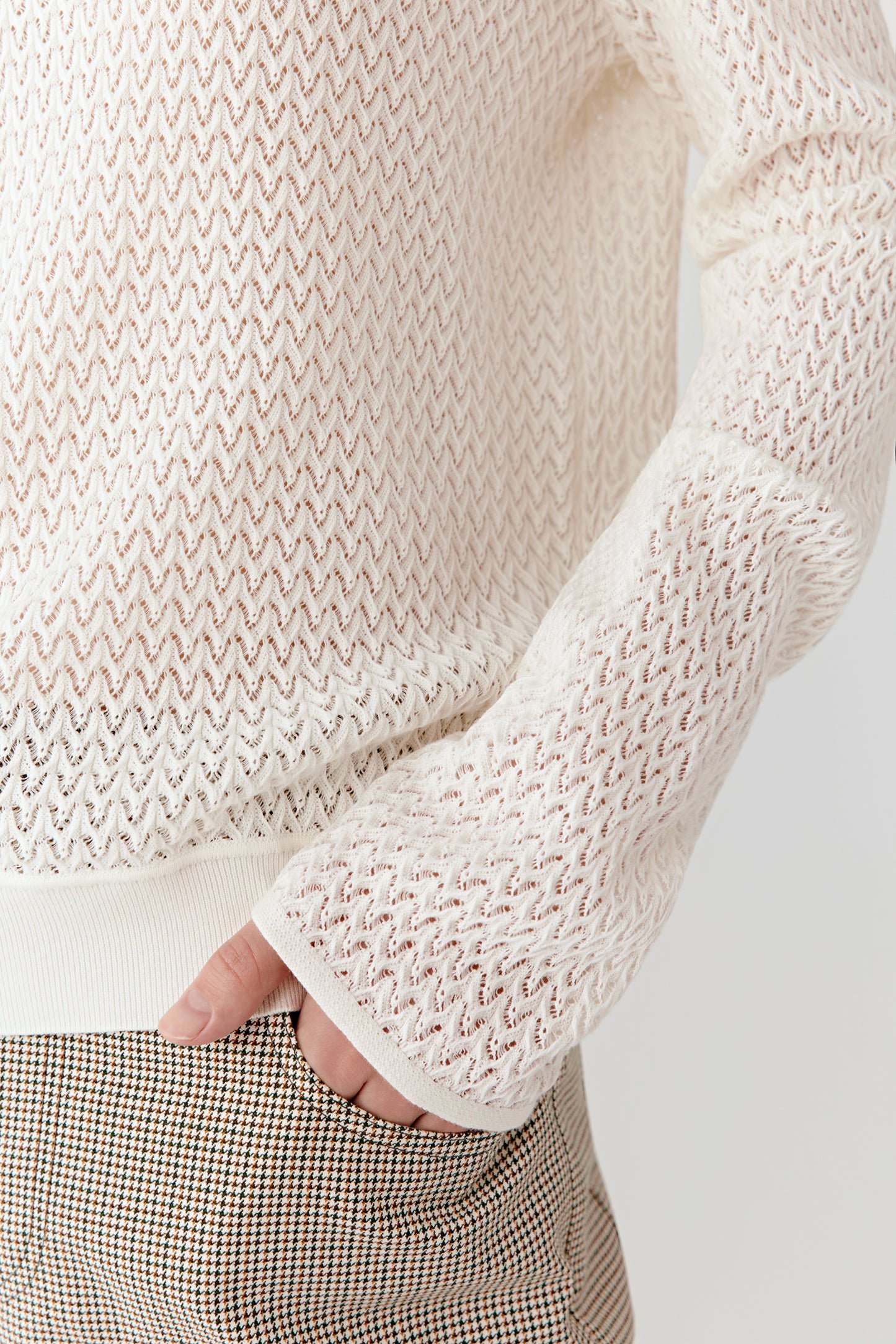 Textured Cotton Knit Pullover