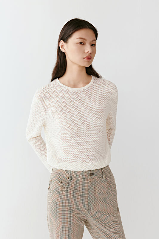 Pull en maille de coton texturée