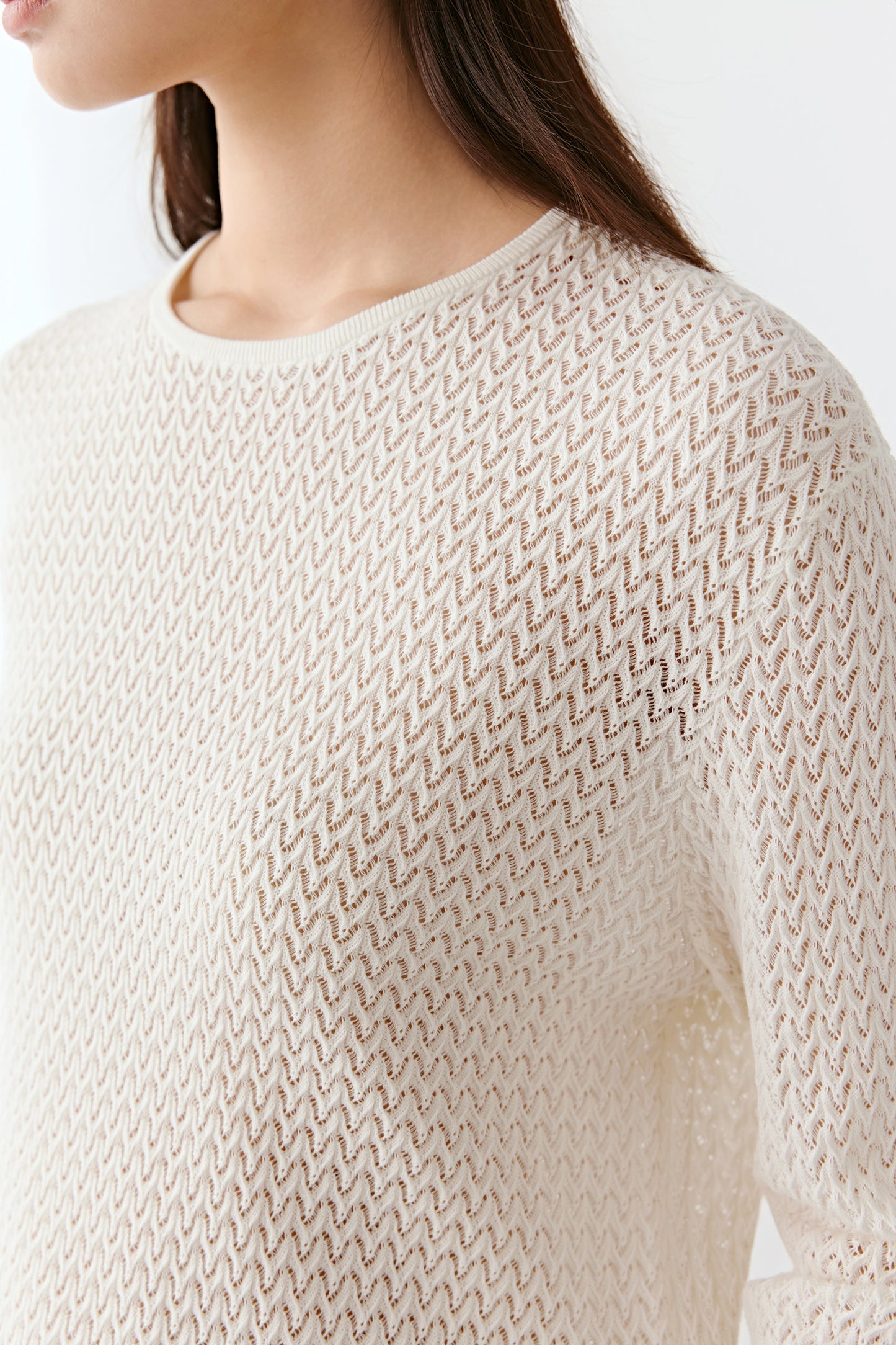 Textured Cotton Knit Pullover