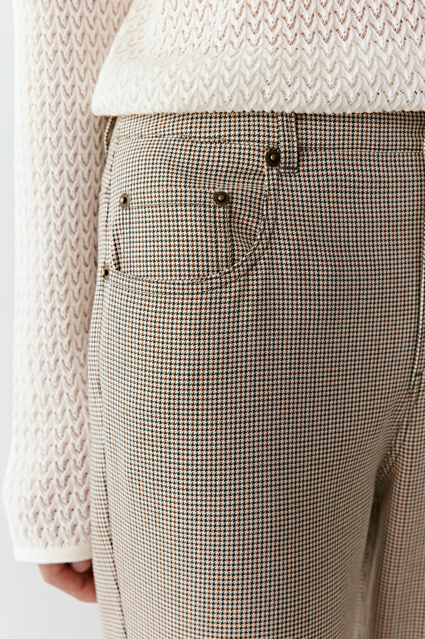 Pantalon évasé en coton et laine