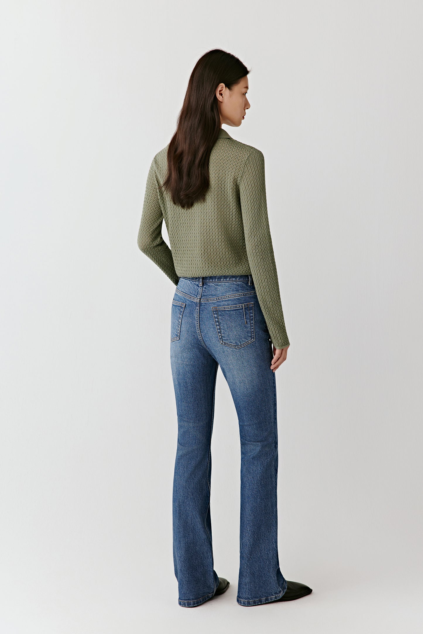 Cardigan in textured cotton knit