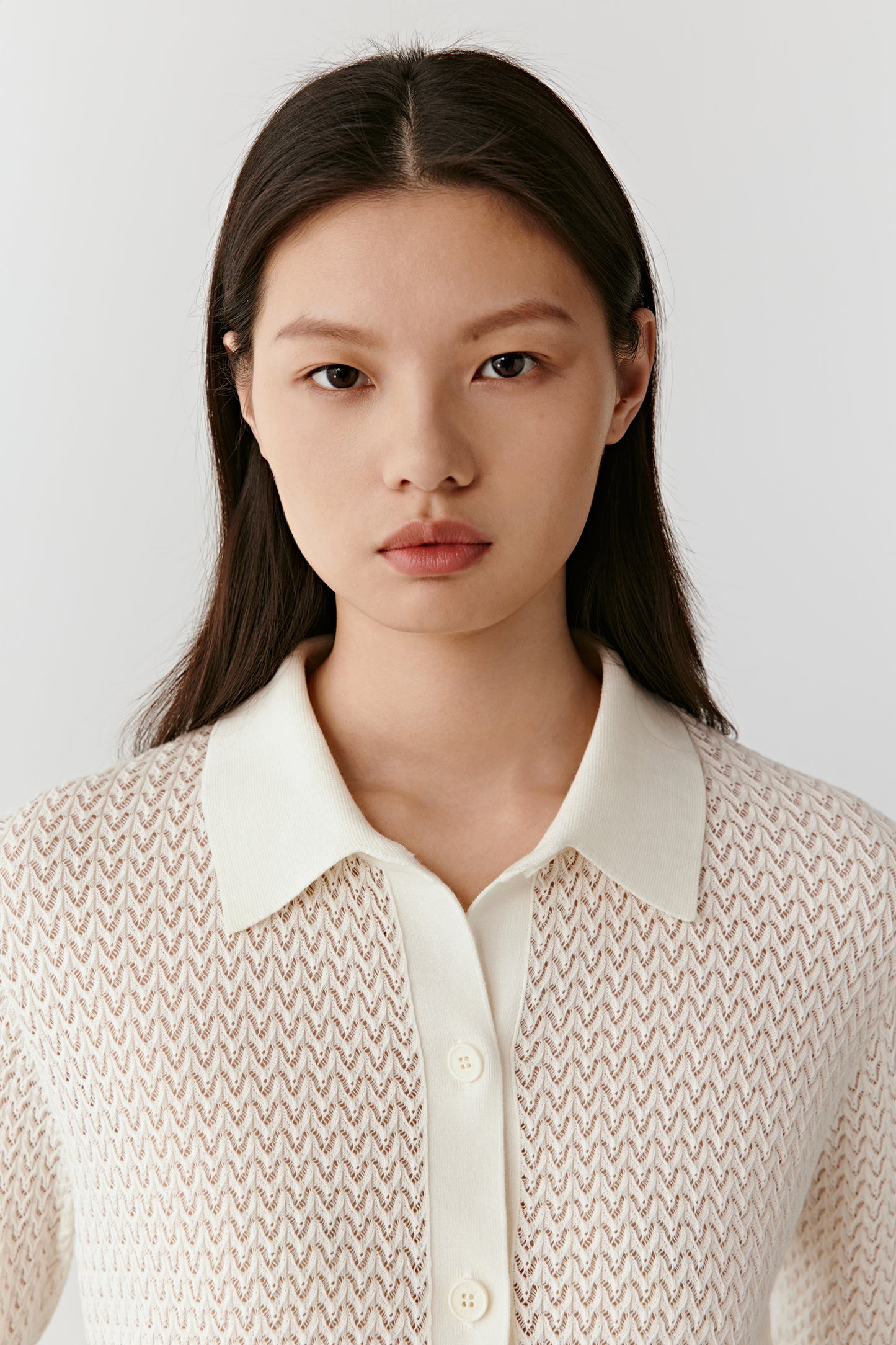 Cardigan en maille de coton texturée