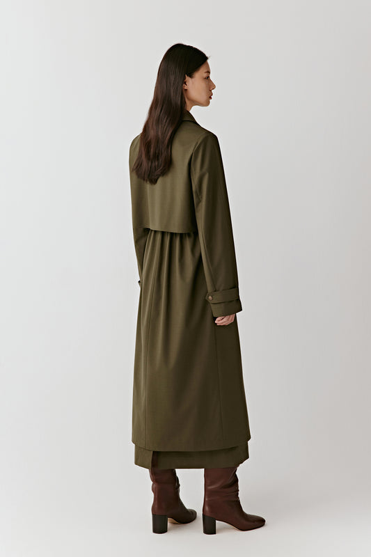 Trench-coat en laine et soie DEW