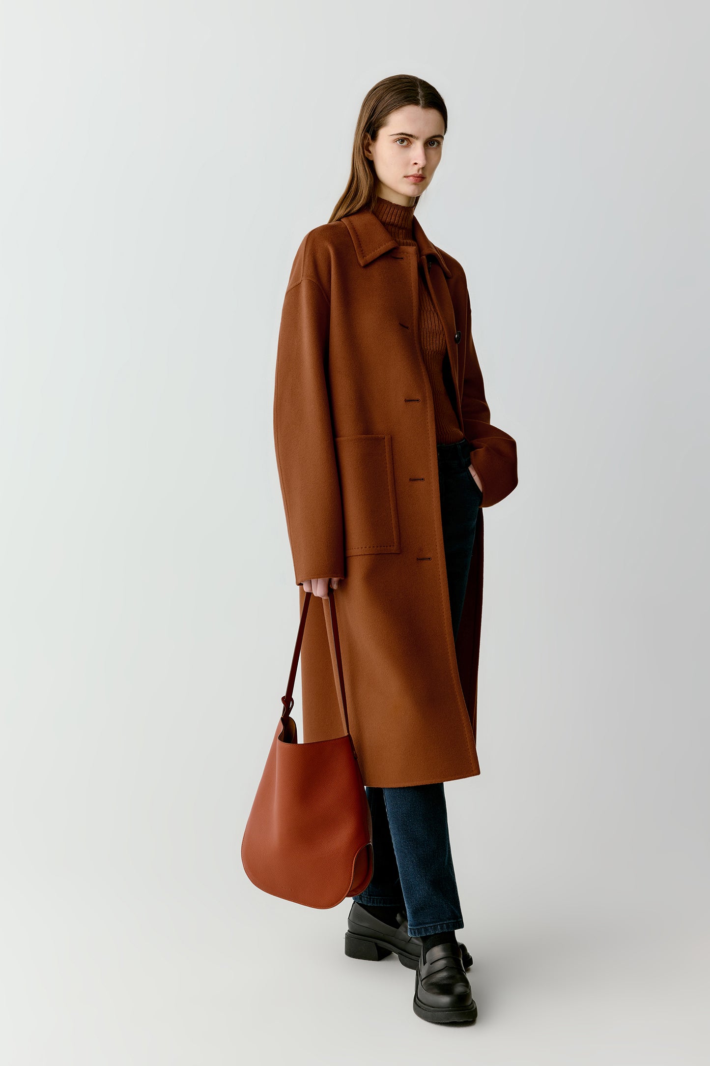 Sac hobo en cuir grainé