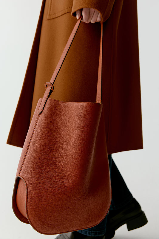 Sac hobo en cuir grainé