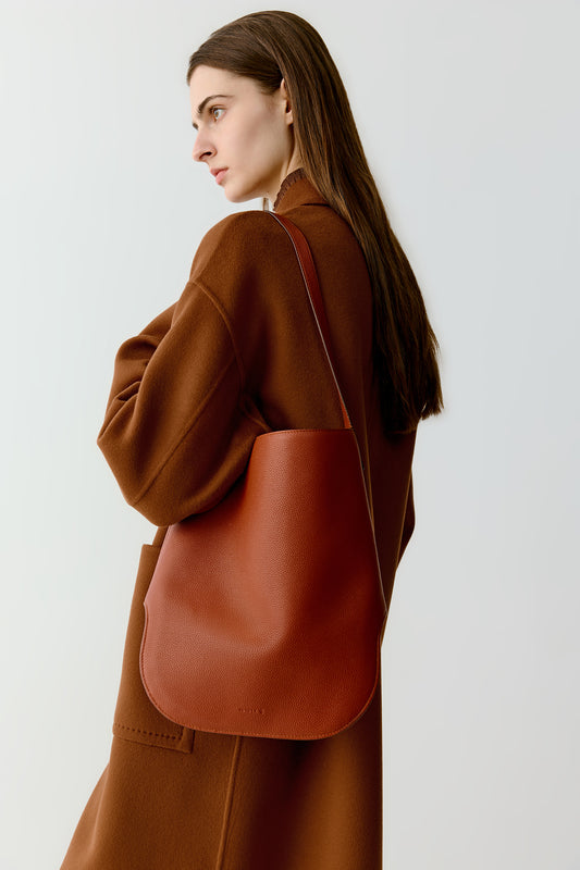 Sac hobo en cuir grainé