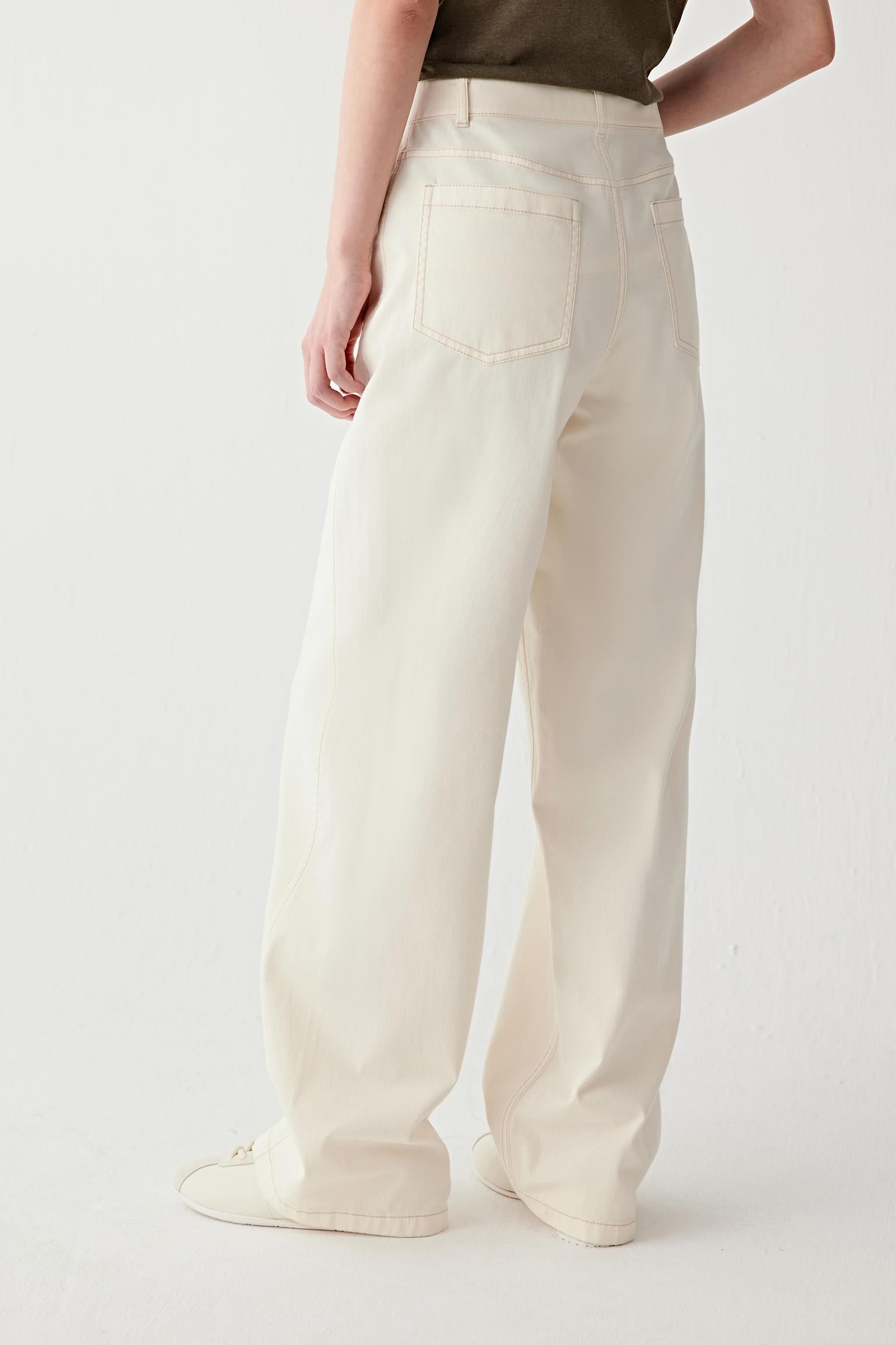 Back view showing waistband placement, clean construction and relaxed fit