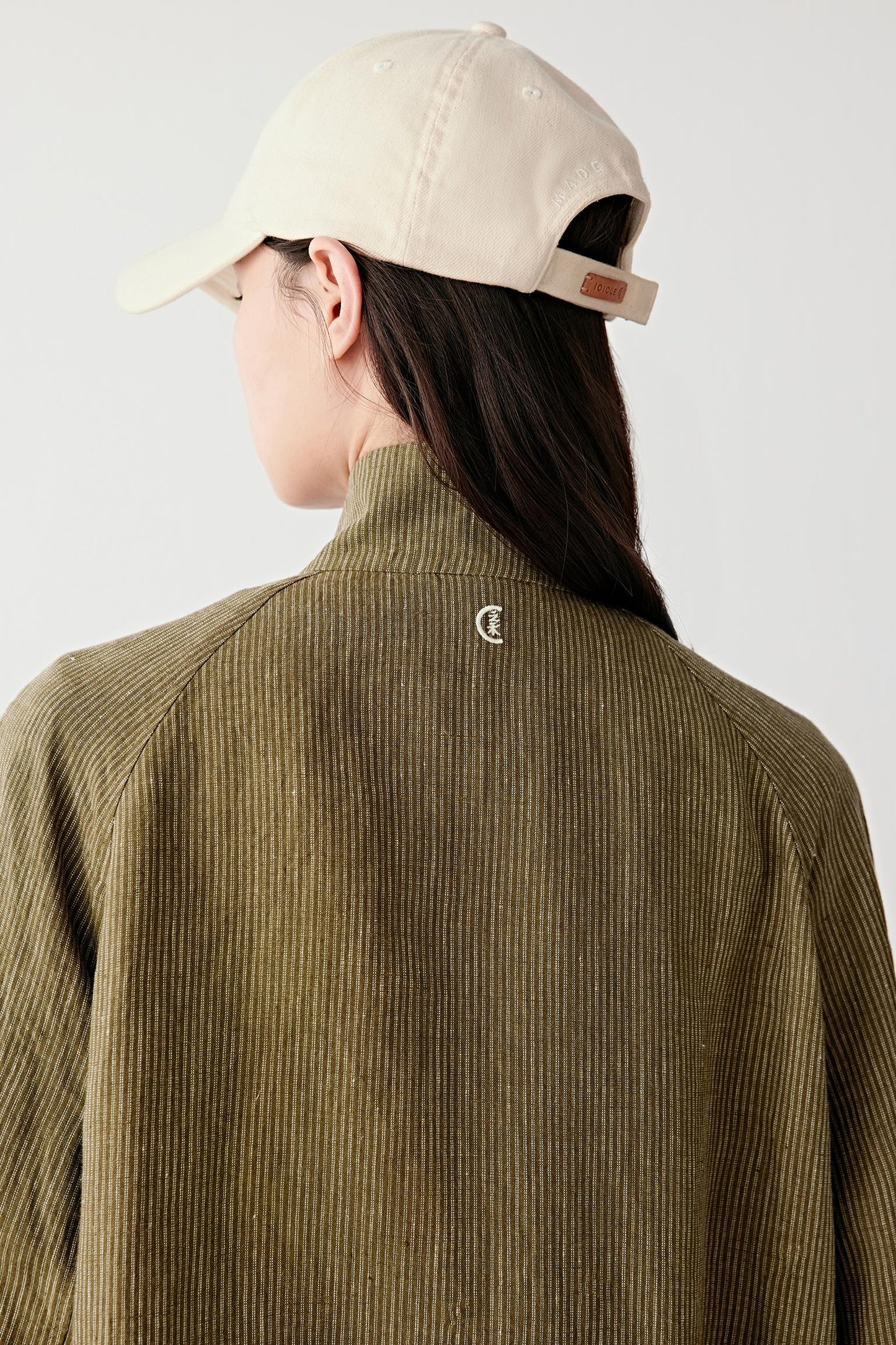 Back close-up showing seam lines and fabric grain