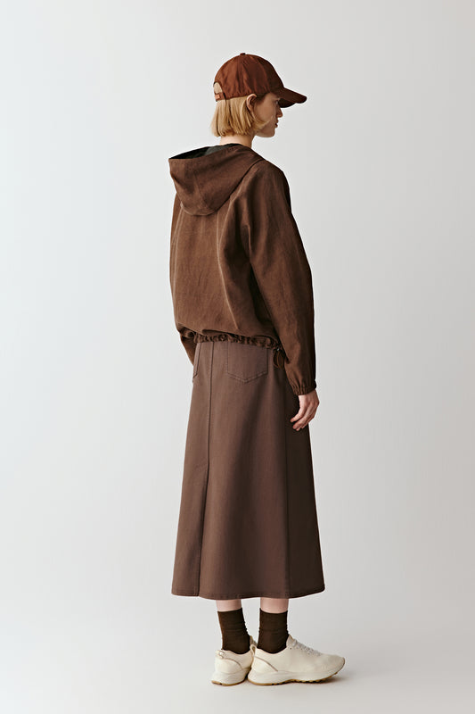 Hooded Jacket in Gambiered Canton Gauze