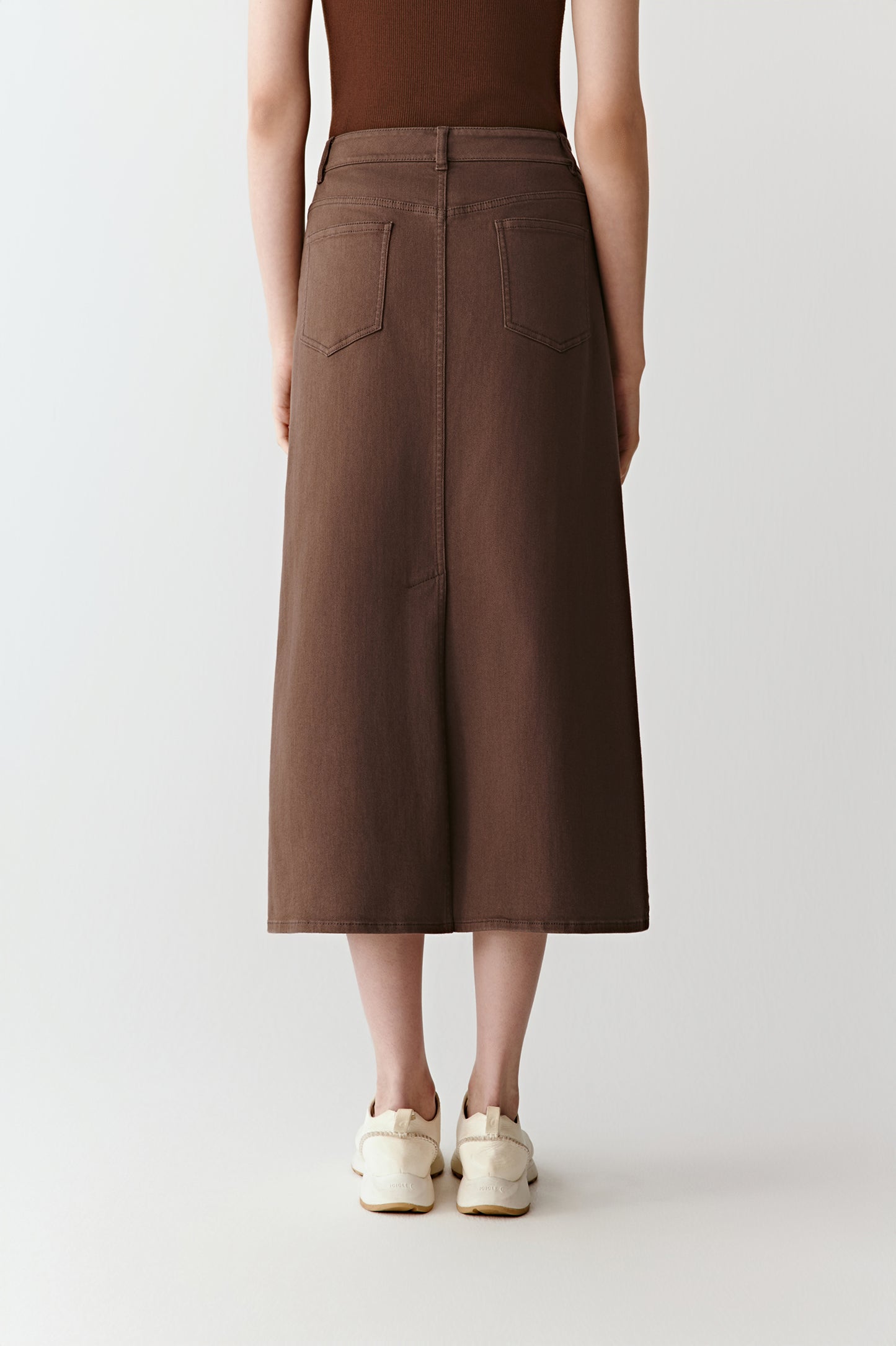 Midi Skirt in Earth Denim