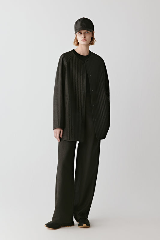 Quilted Coat in Gambiered Canton Gauze