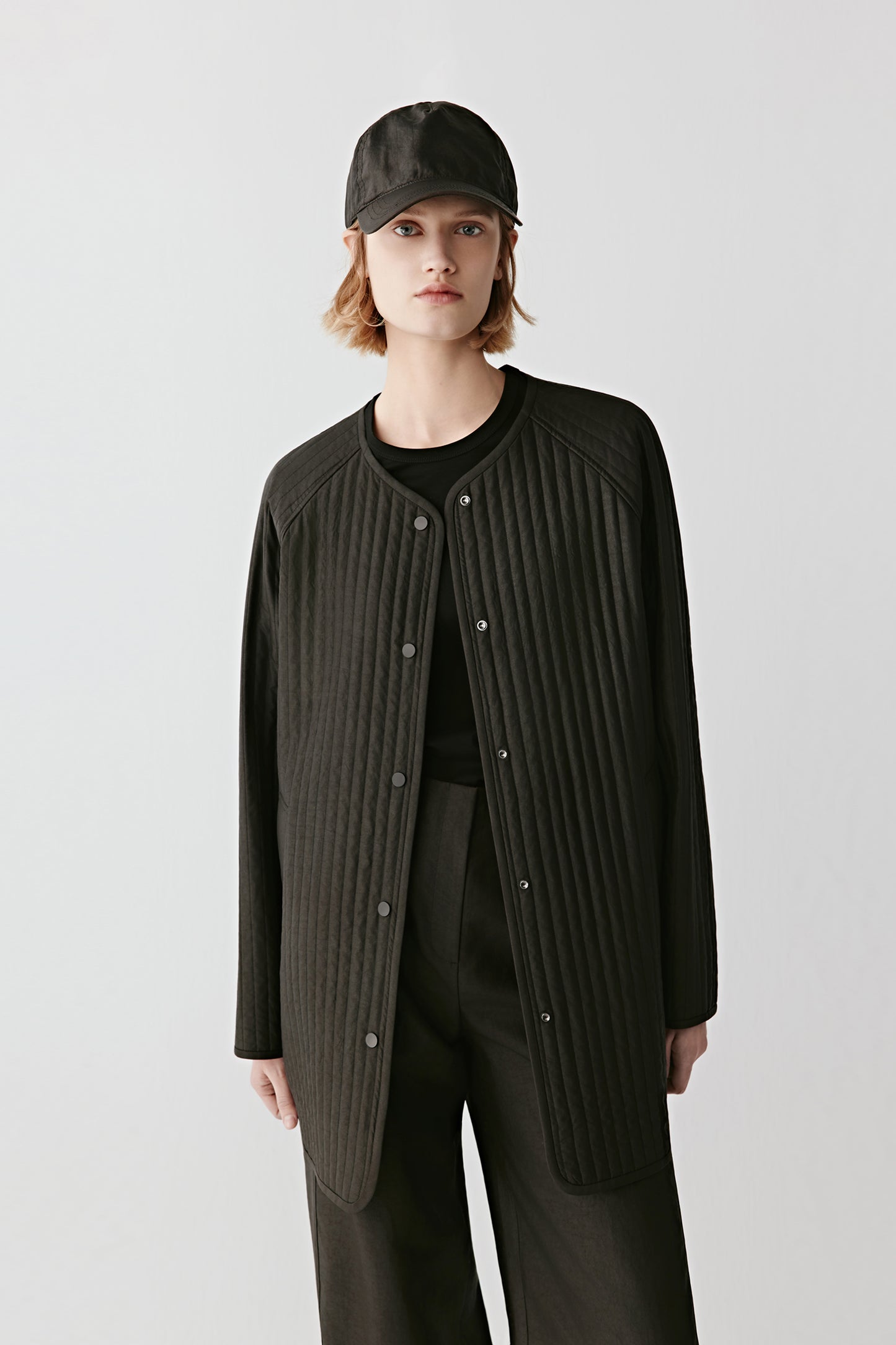 Quilted Coat in Gambiered Canton Gauze