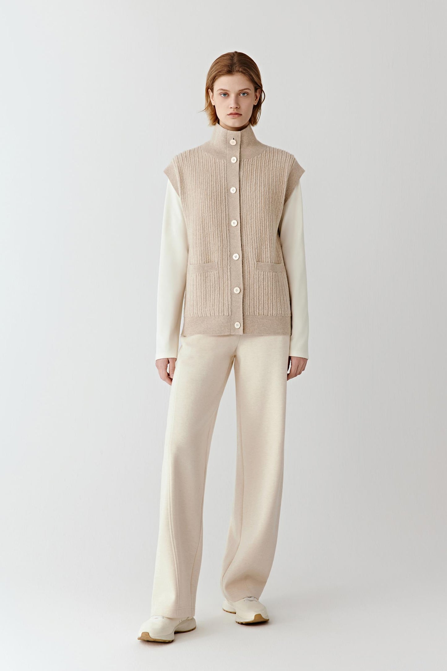 Pantalon en jersey de coton et laine de yack non teint