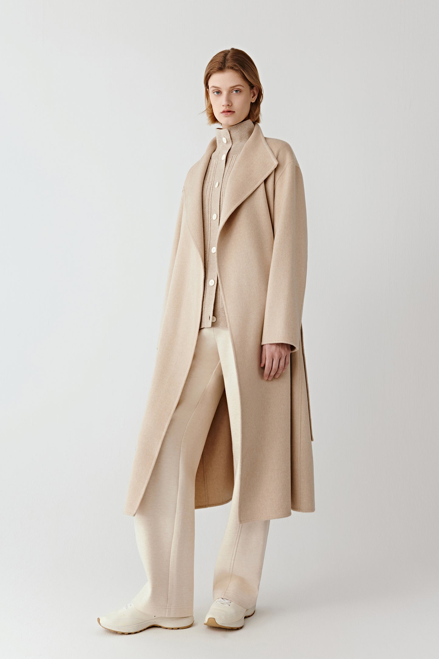 Manteau en cachemire double face non teint