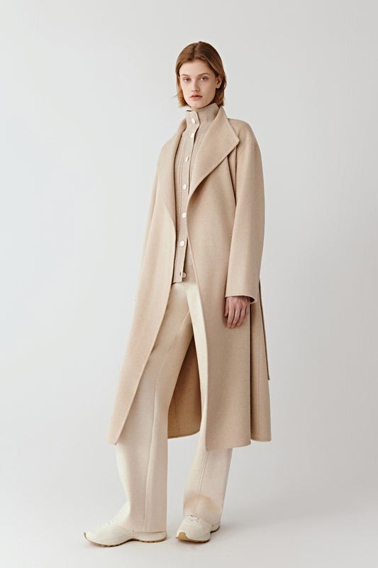 Manteau en cachemire double face non teint