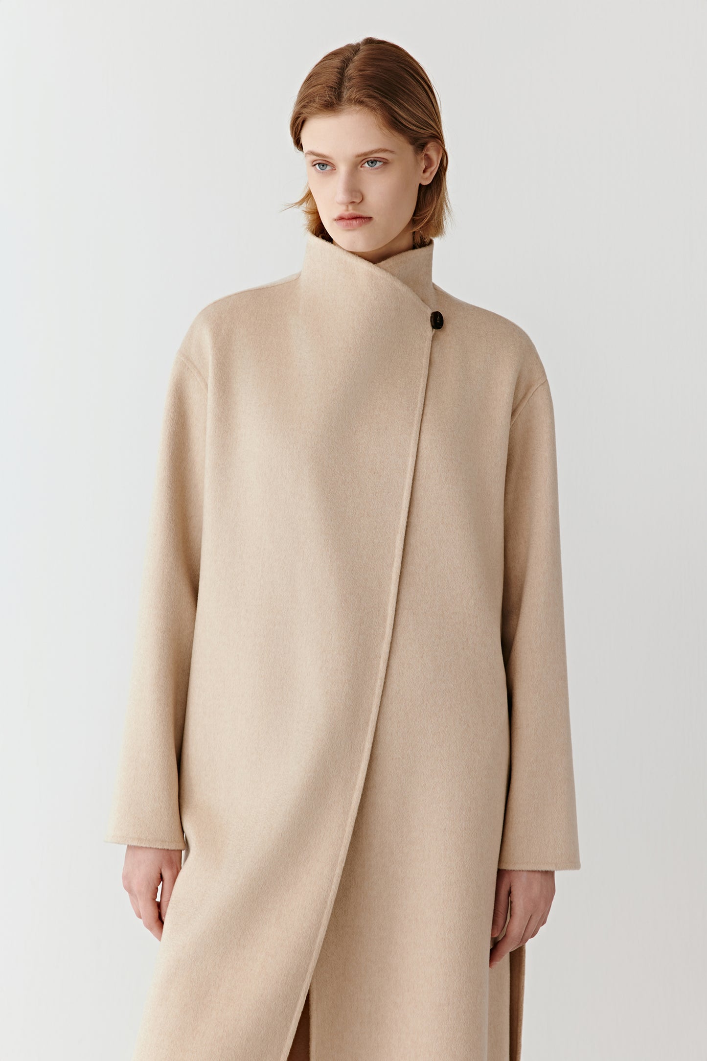 Manteau en cachemire double face non teint