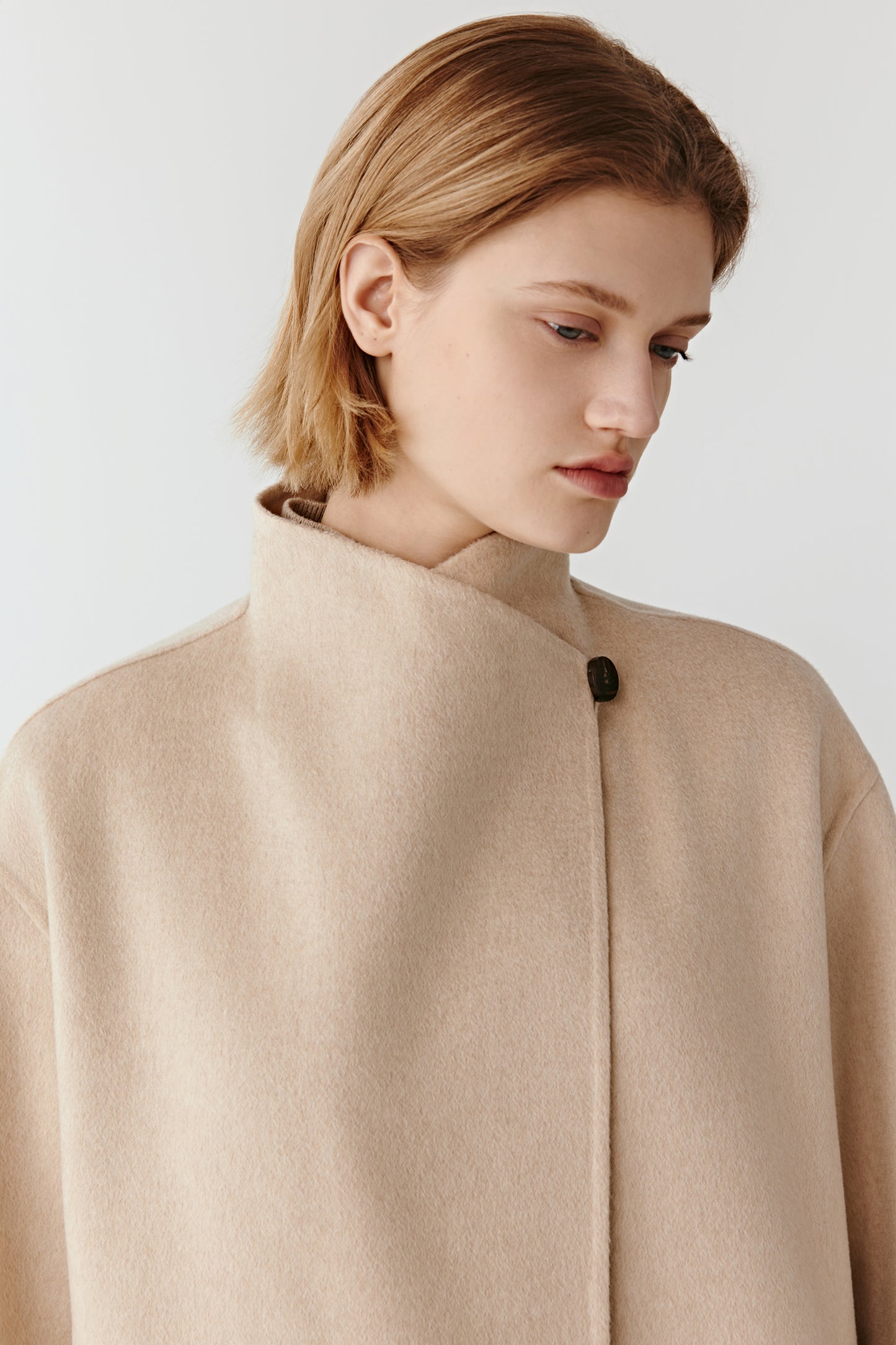 Manteau en cachemire double face non teint