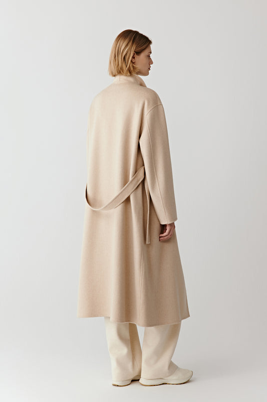 Manteau en cachemire double face non teint