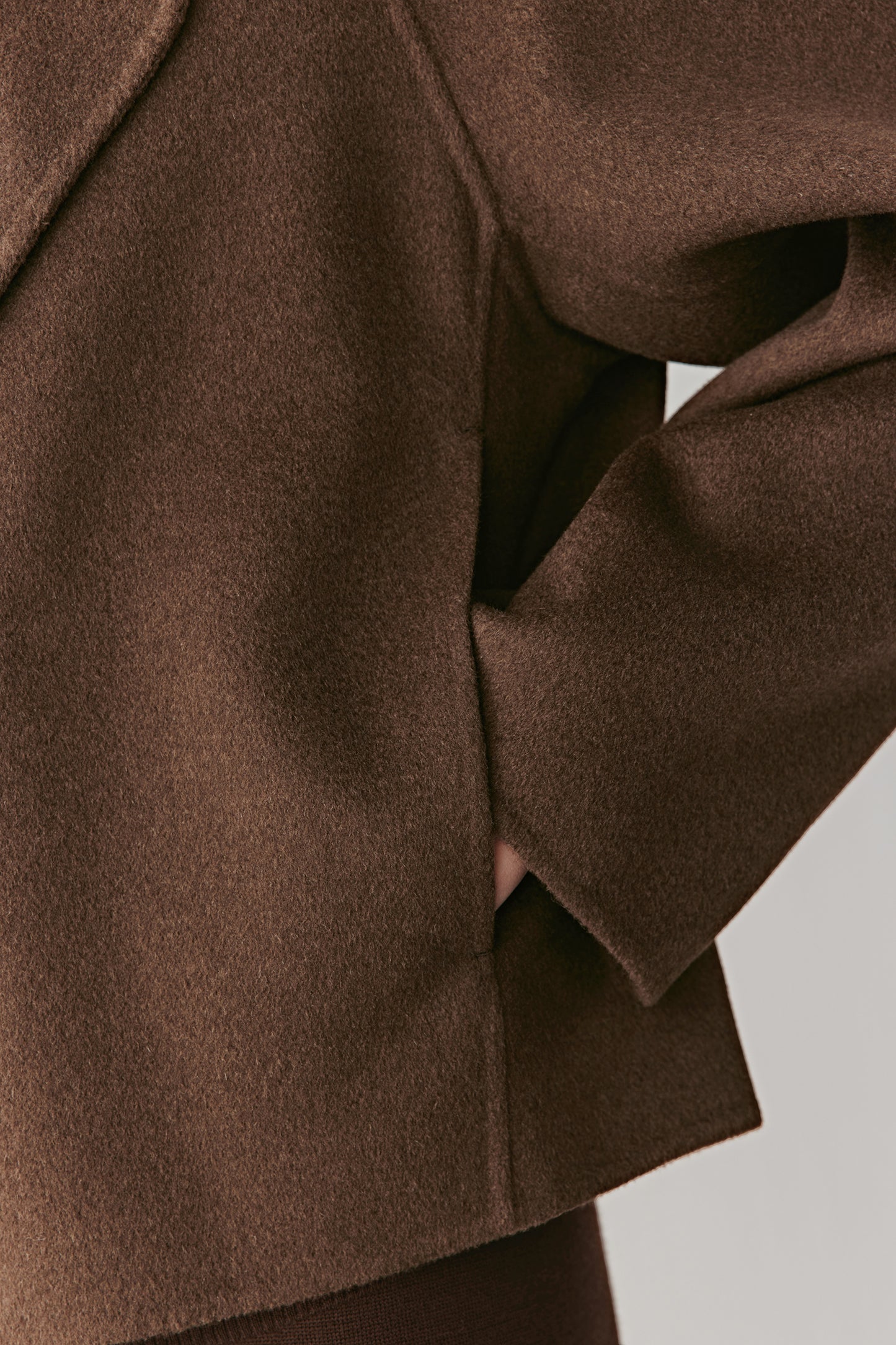 Double-Faced Coat in Undyed Yakwool