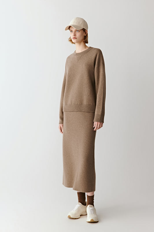 Pull en cachemire et laine non teints