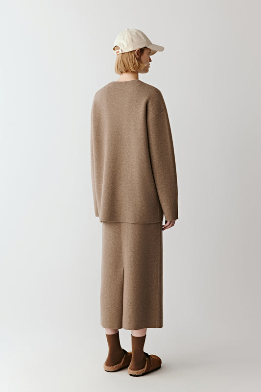 Cardigan en cachemire et laine non teints
