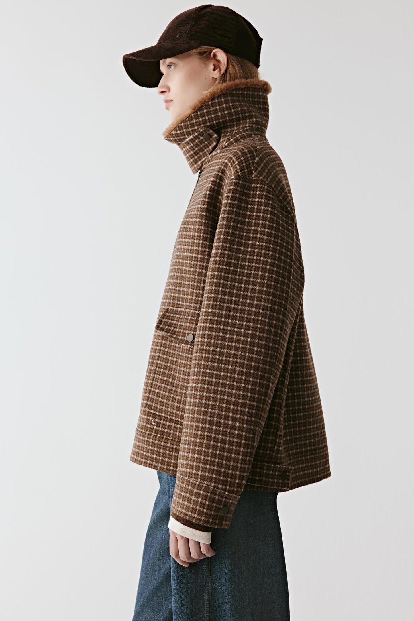 Veste à carreaux en laine