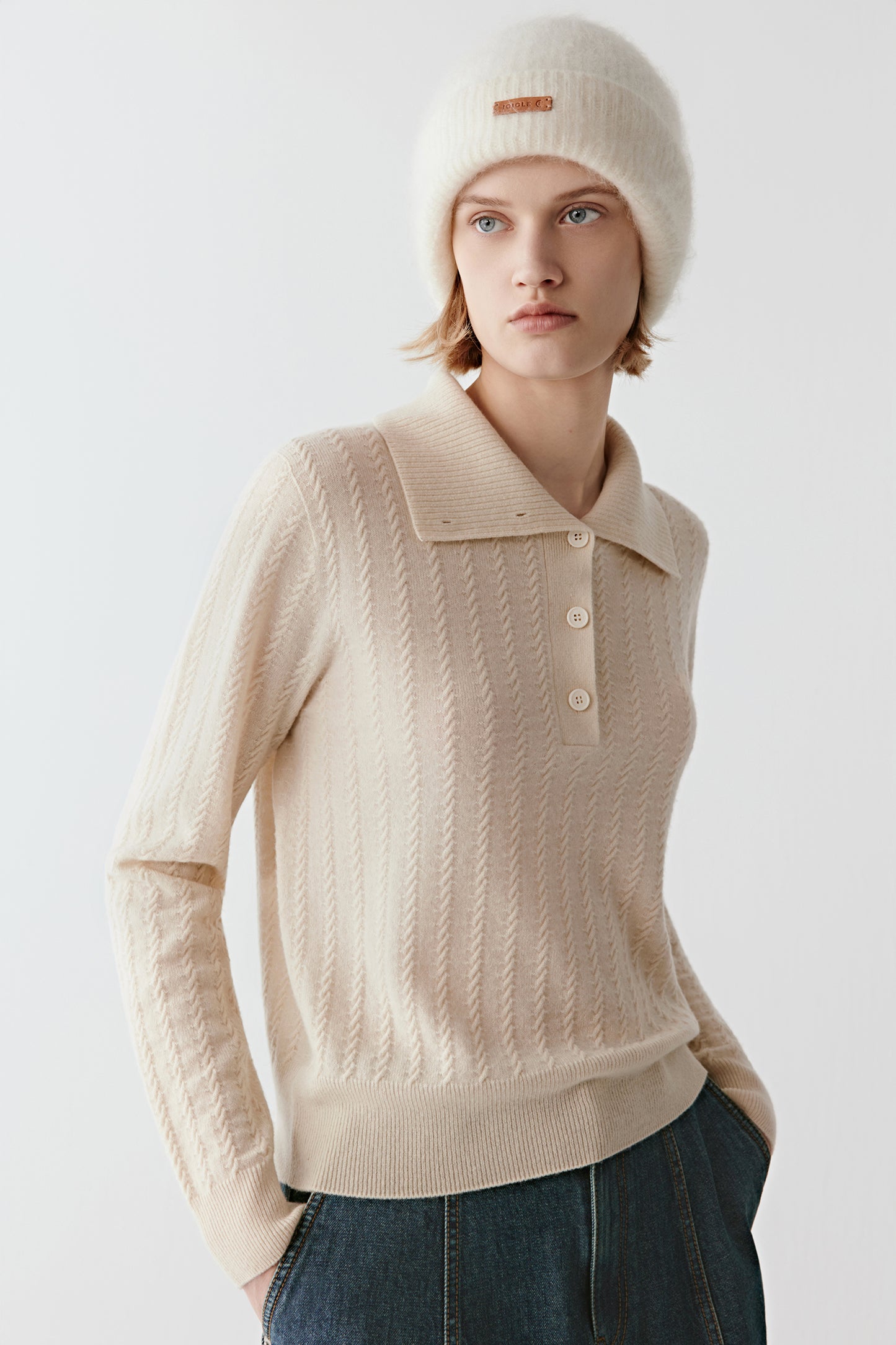 Pull en cachemire non teint