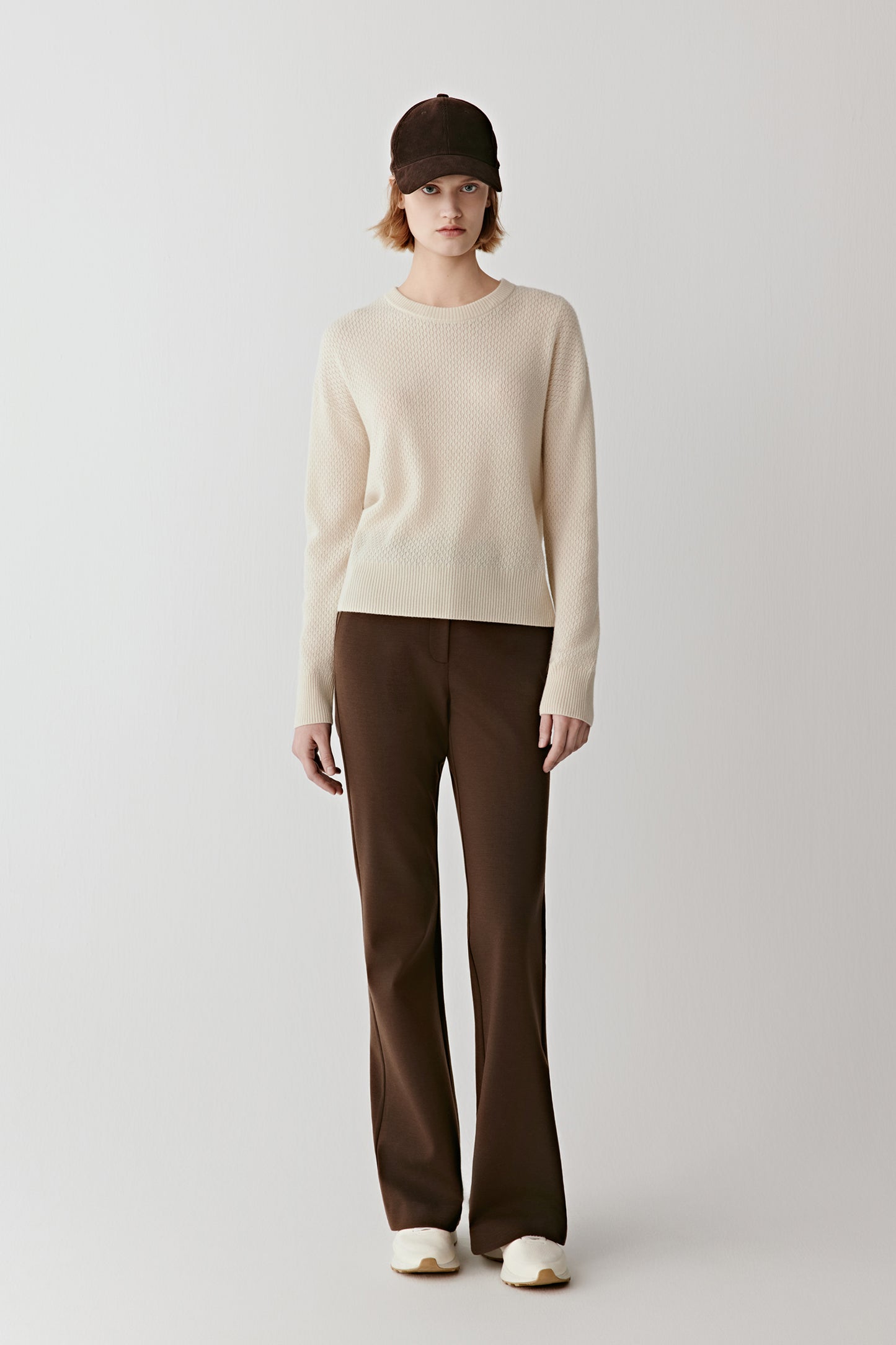 Pantalon évasé en laine Ponte de Roma