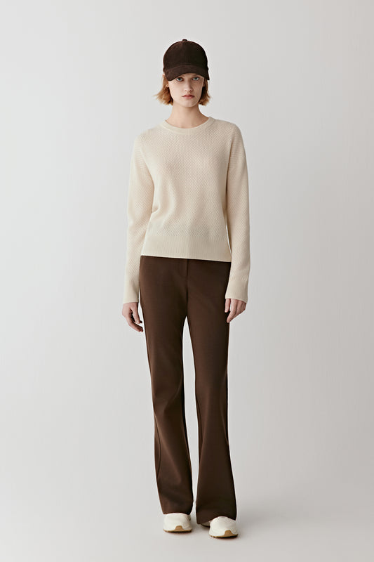 Pantalon évasé en laine Ponte de Roma