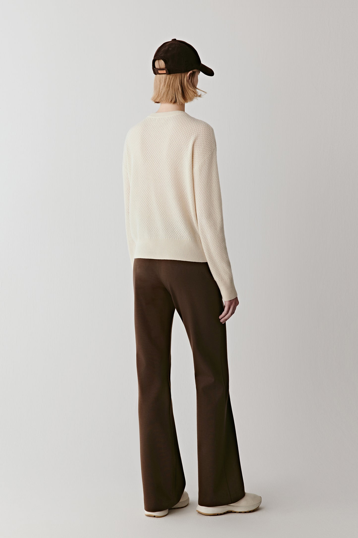 Pantalon évasé en laine Ponte de Roma