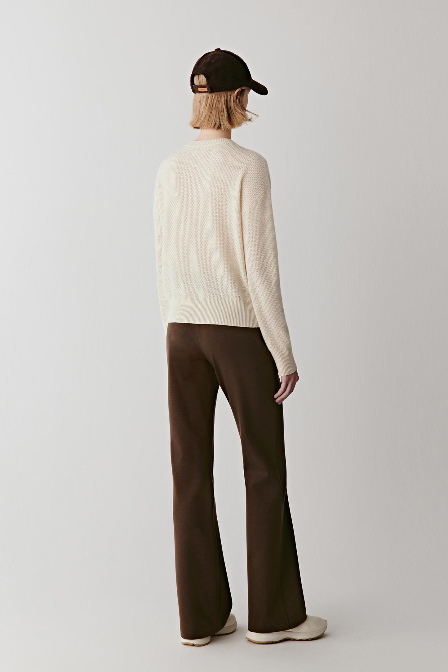 Pull à col rond en cachemire sans teinture